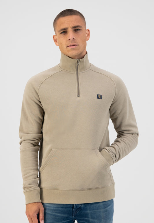 Zip neck Fine Slub Sweat
