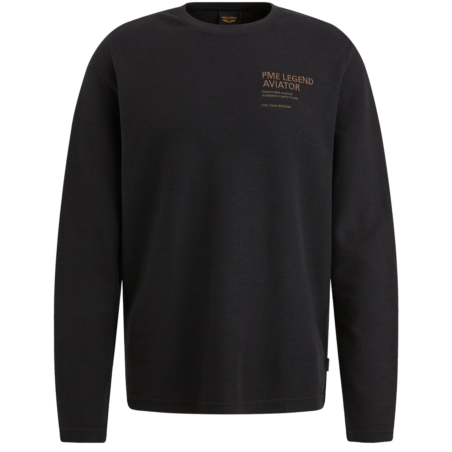 Long sleeve r-neck structured pique gd