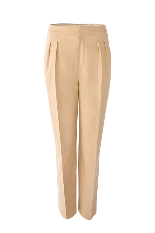 Bundfaltenhose In leichter Leinenmischung mit Stretch