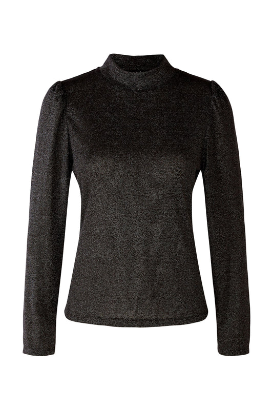 Langarmshirt mit glitzerndem Glanzgarn