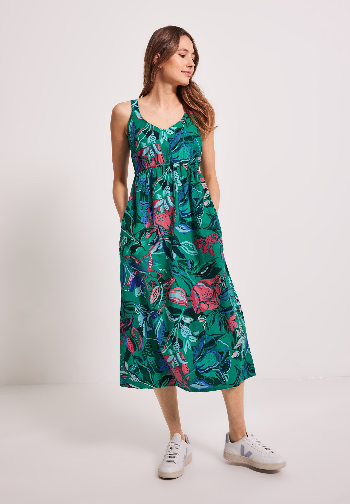 Midi Leinenmix Kleid