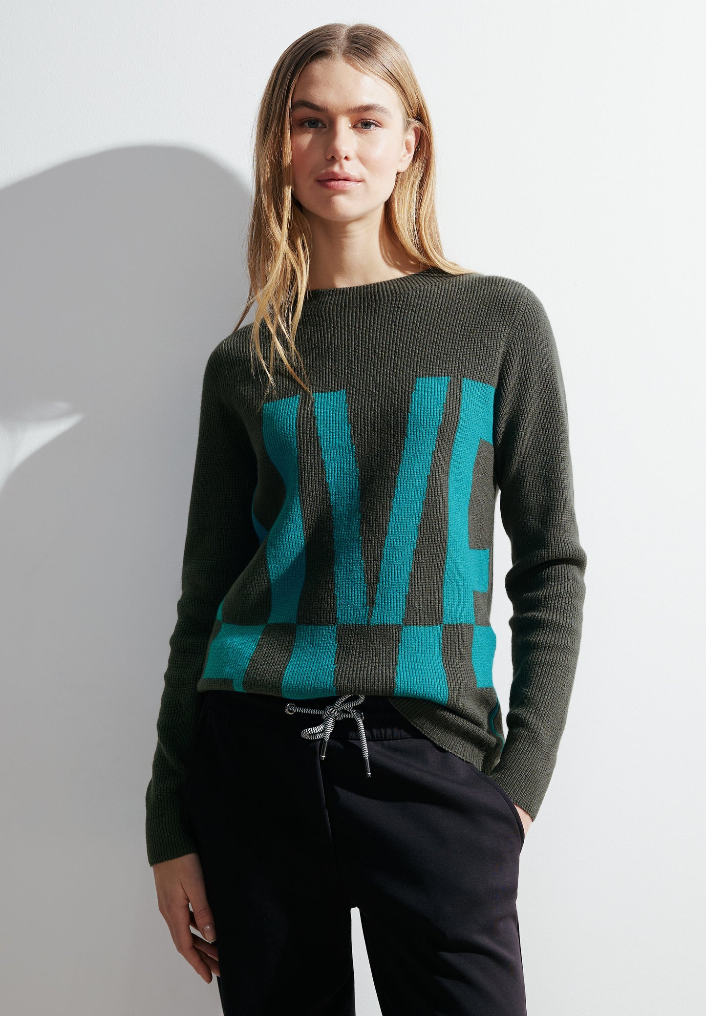 Strickpullover mit Wording