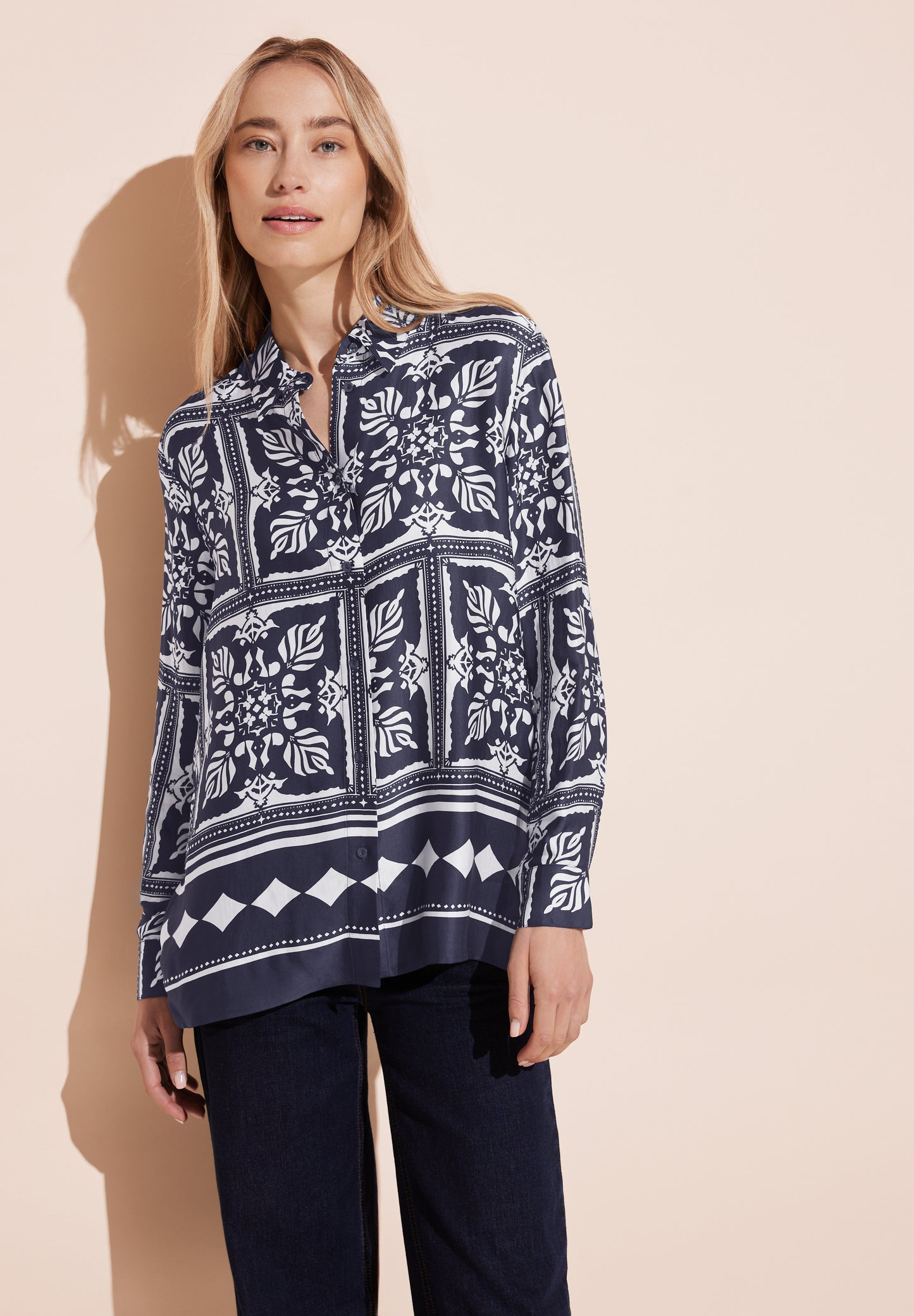Print Satin Bluse