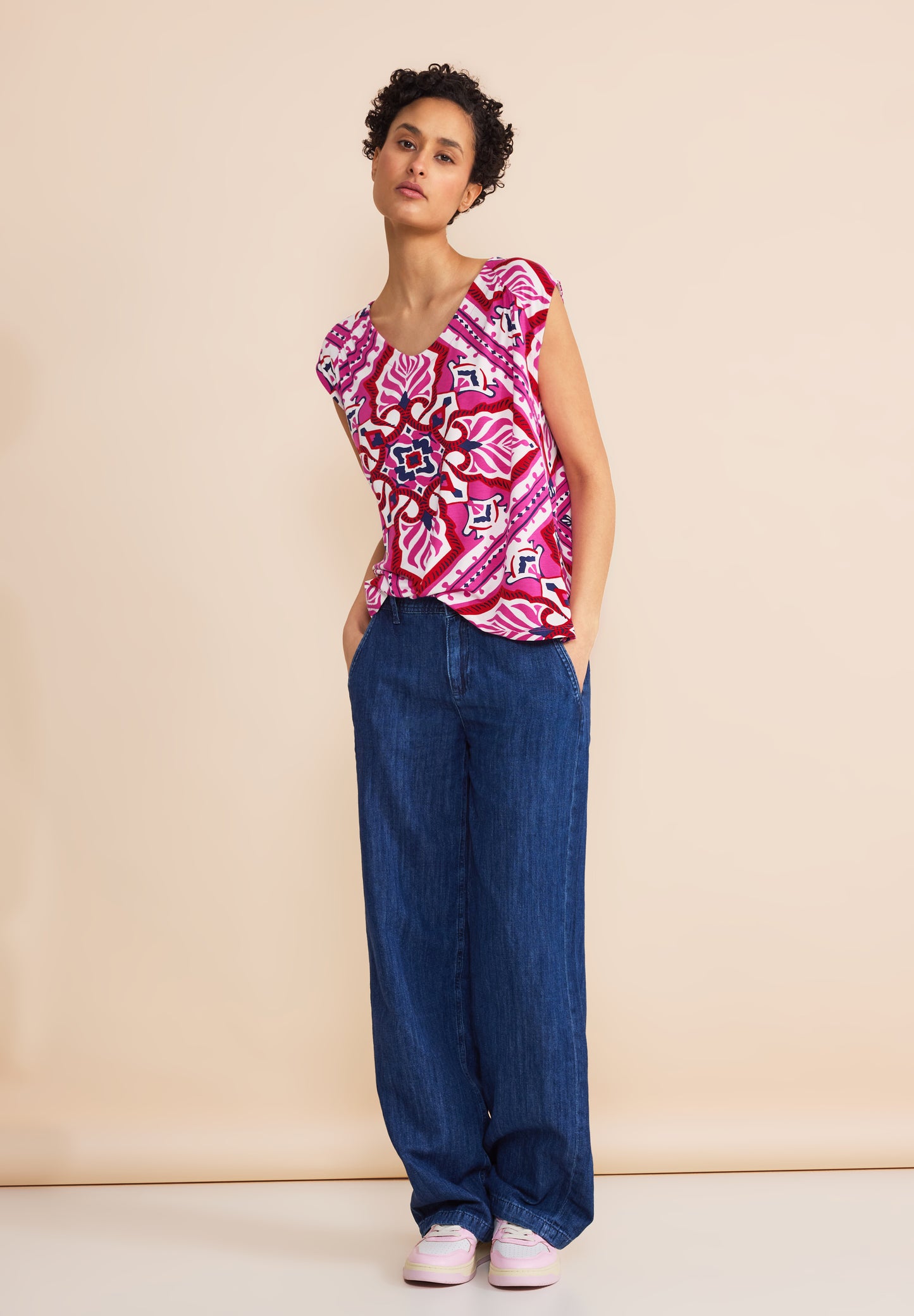 Jersey Top mit Print