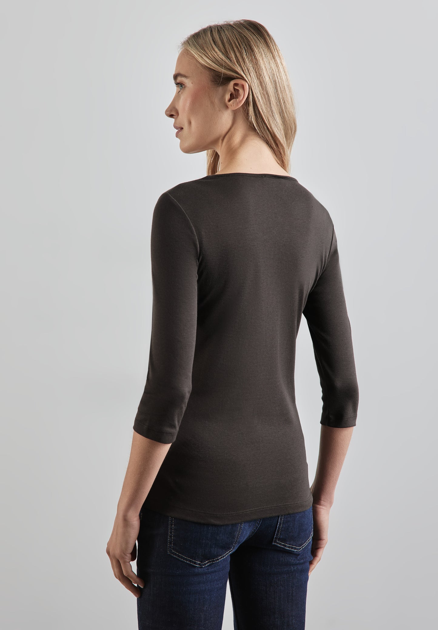 Basic T-Shirt mit 3/4 Arm