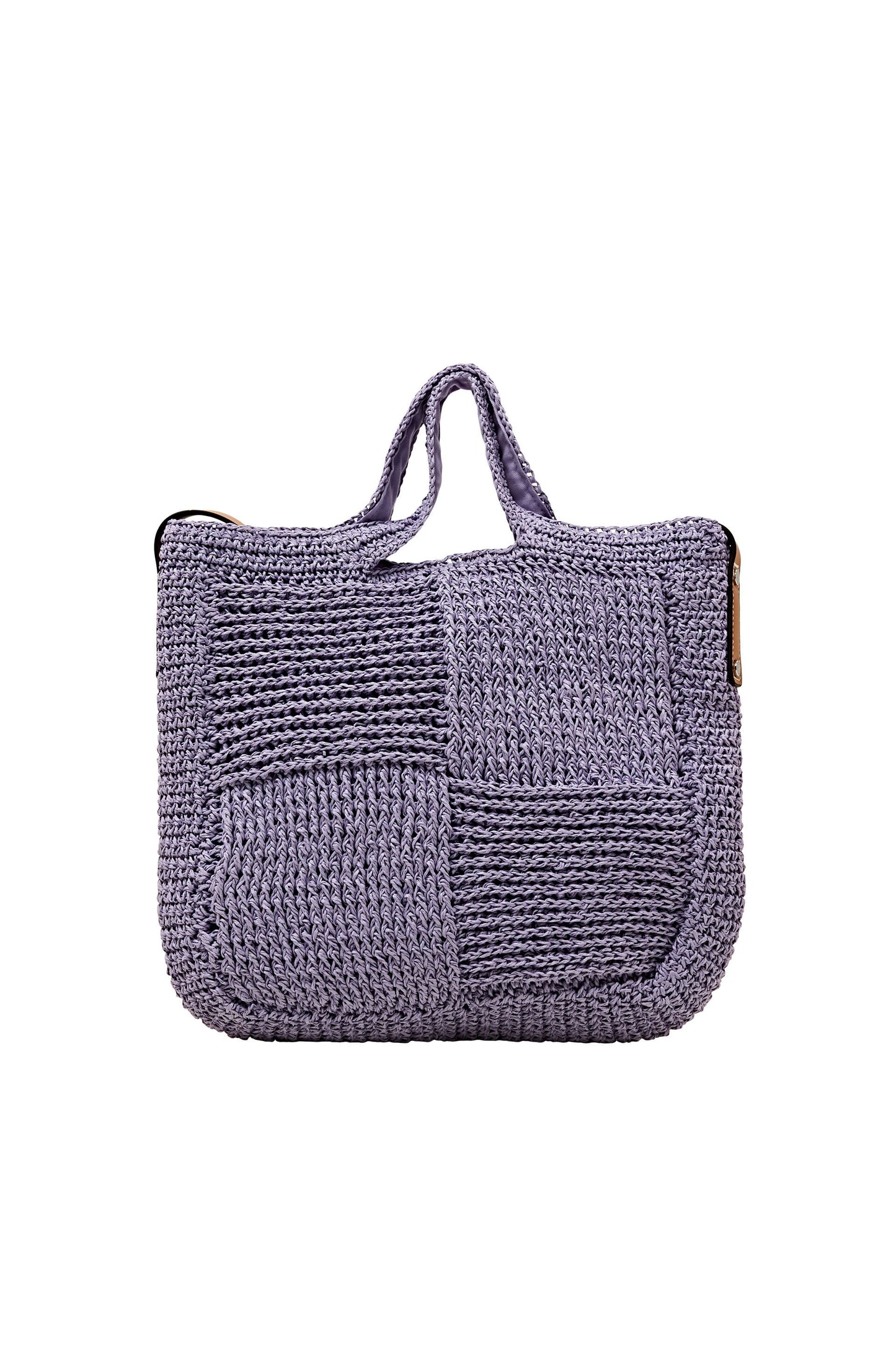 Basttasche mit Henkel in Lederoptik