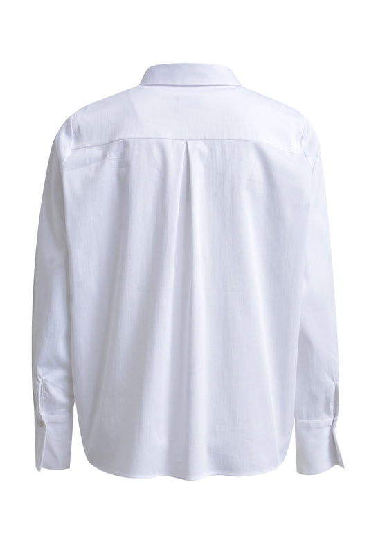 Blouse w collar + placket w ruffles and 1/1 sleeves