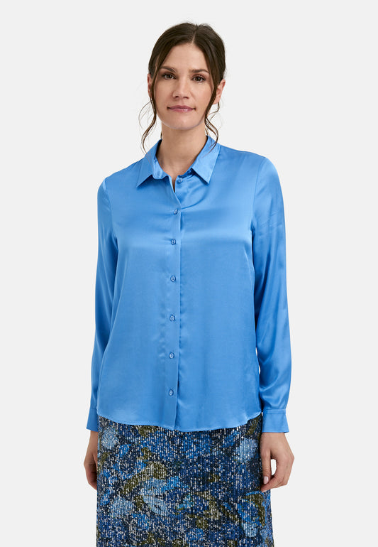 Blouse w collar and placket + 1/1 sleeves