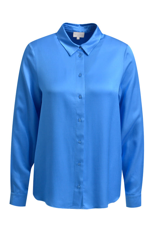 Blouse w collar and placket + 1/1 sleeves