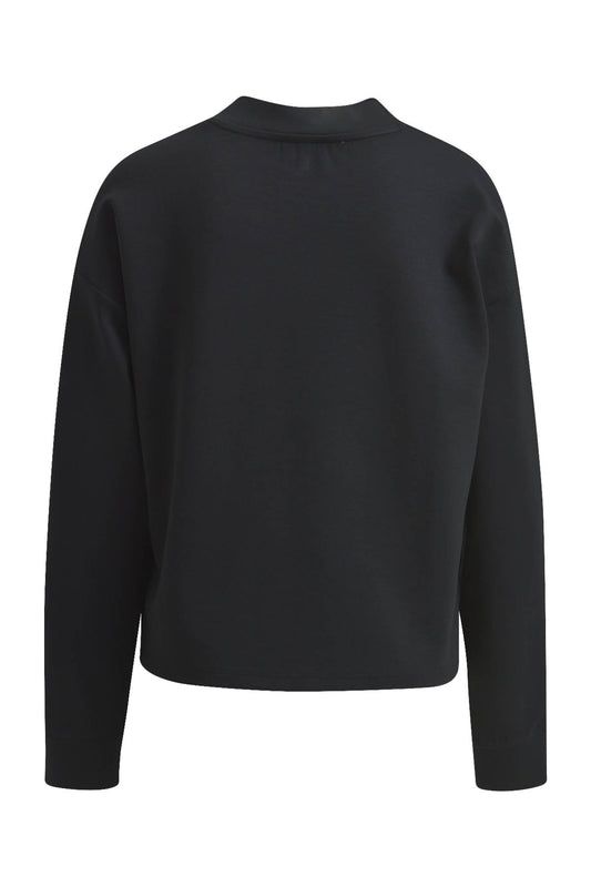 Sweatshirt w stand up collar, oversized shoulder, 1/1 sleeve