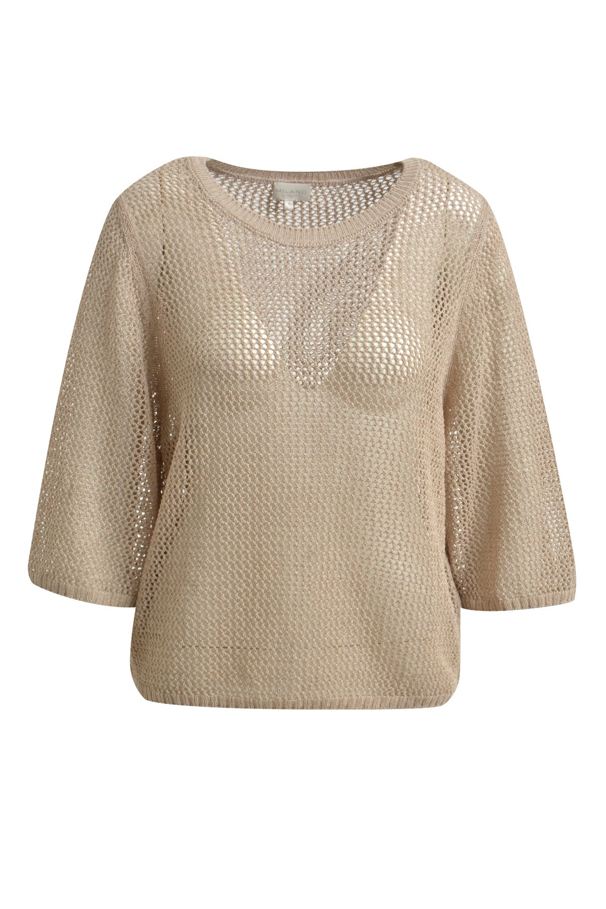 1/2 sleeve pullover with boxy shape and roundneck