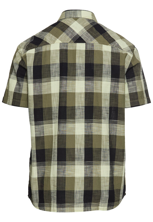 Kariertes Kurzarmhemd aus reiner Baumwolle