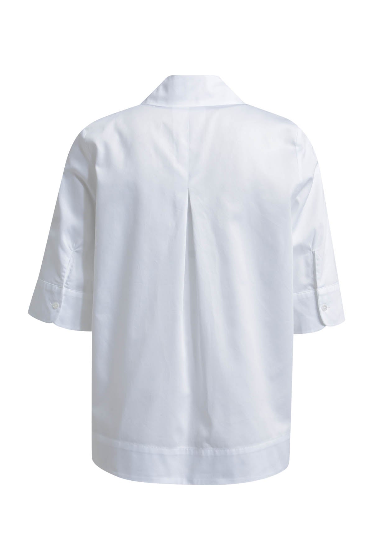 Blouse w collar + half placket, 1/2 sleeve
