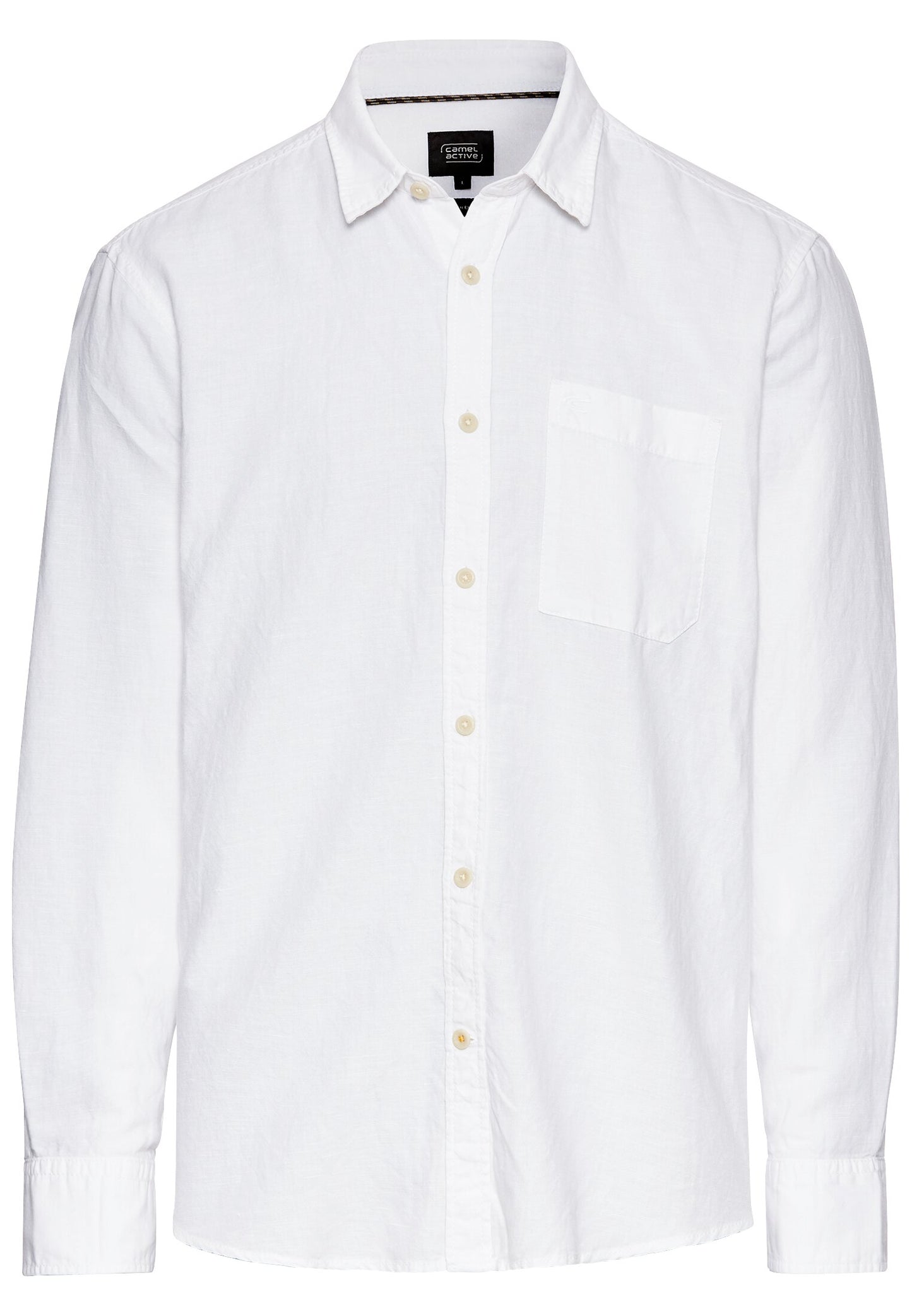 Langarm-Leinenhemd mit Soft-Wash-Veredelung