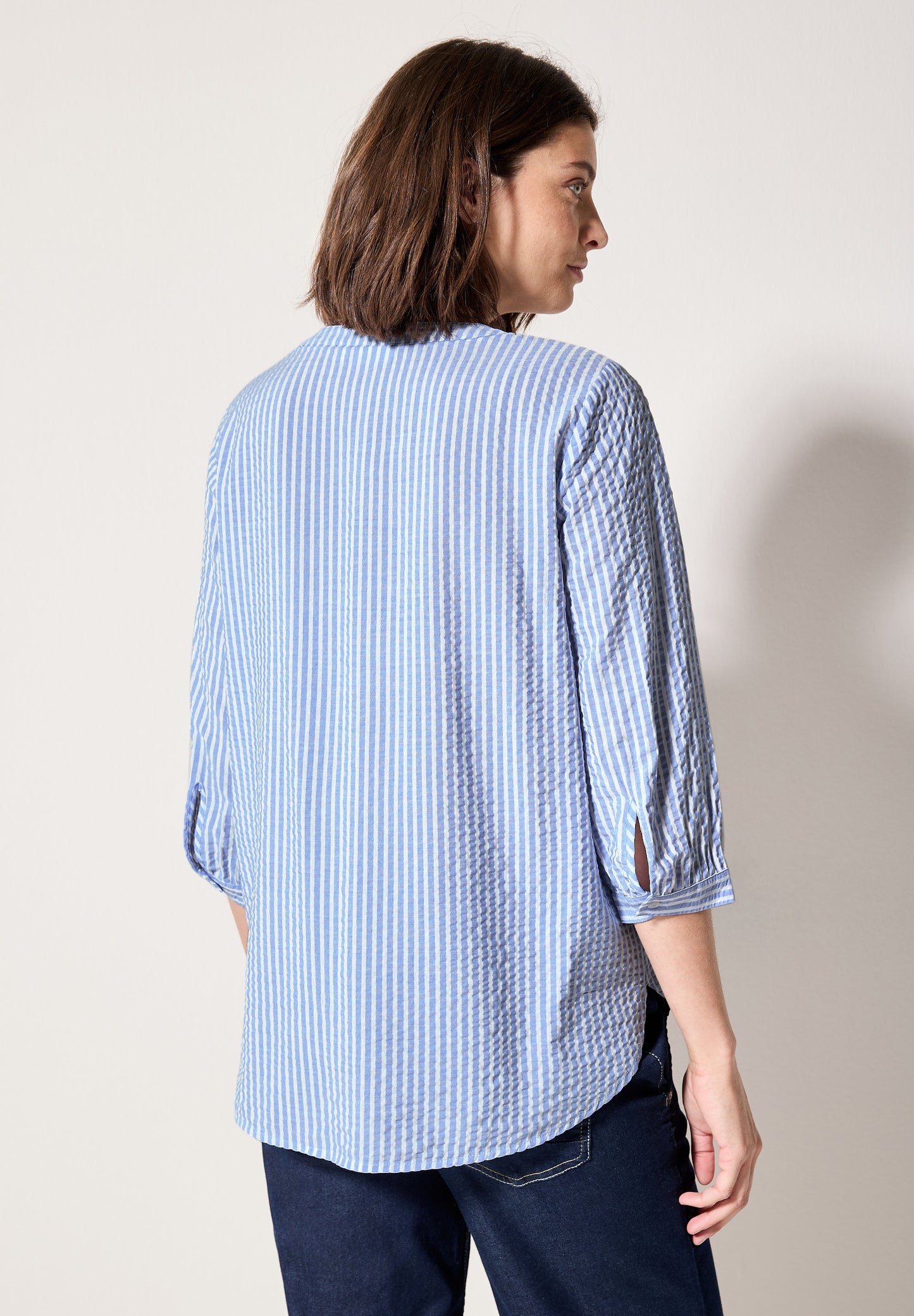 Gestreifte Seersucker Bluse