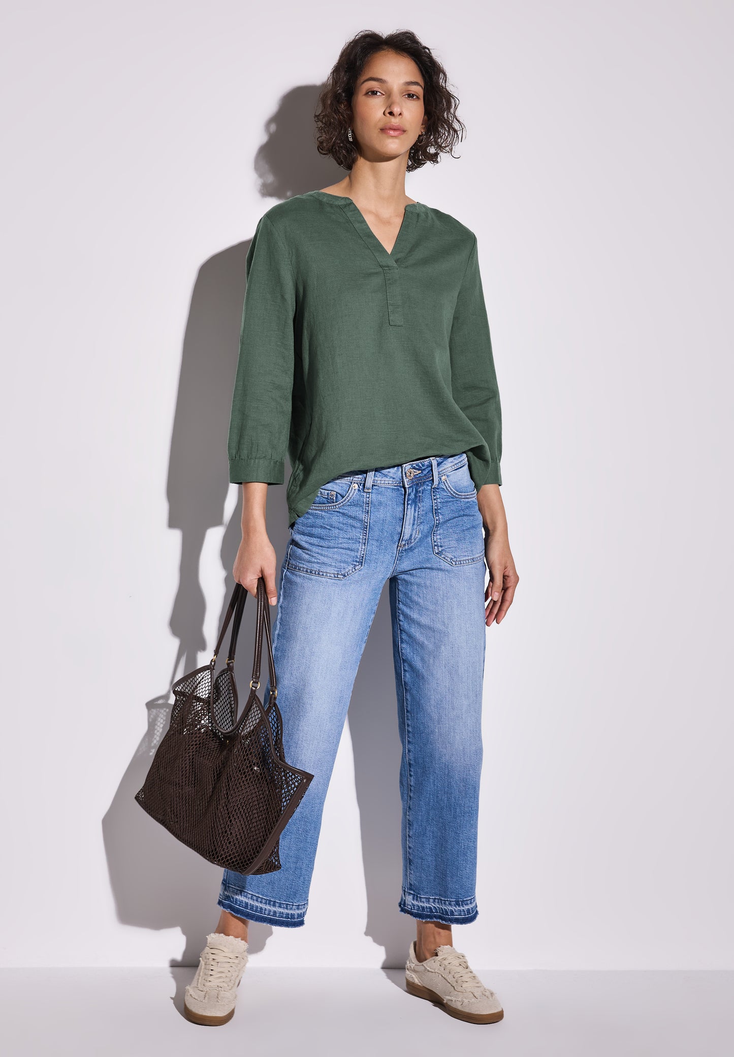 Bluse in Unifarbe