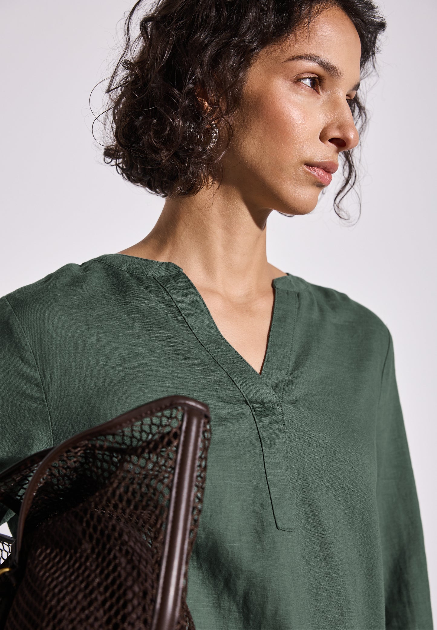 Bluse in Unifarbe