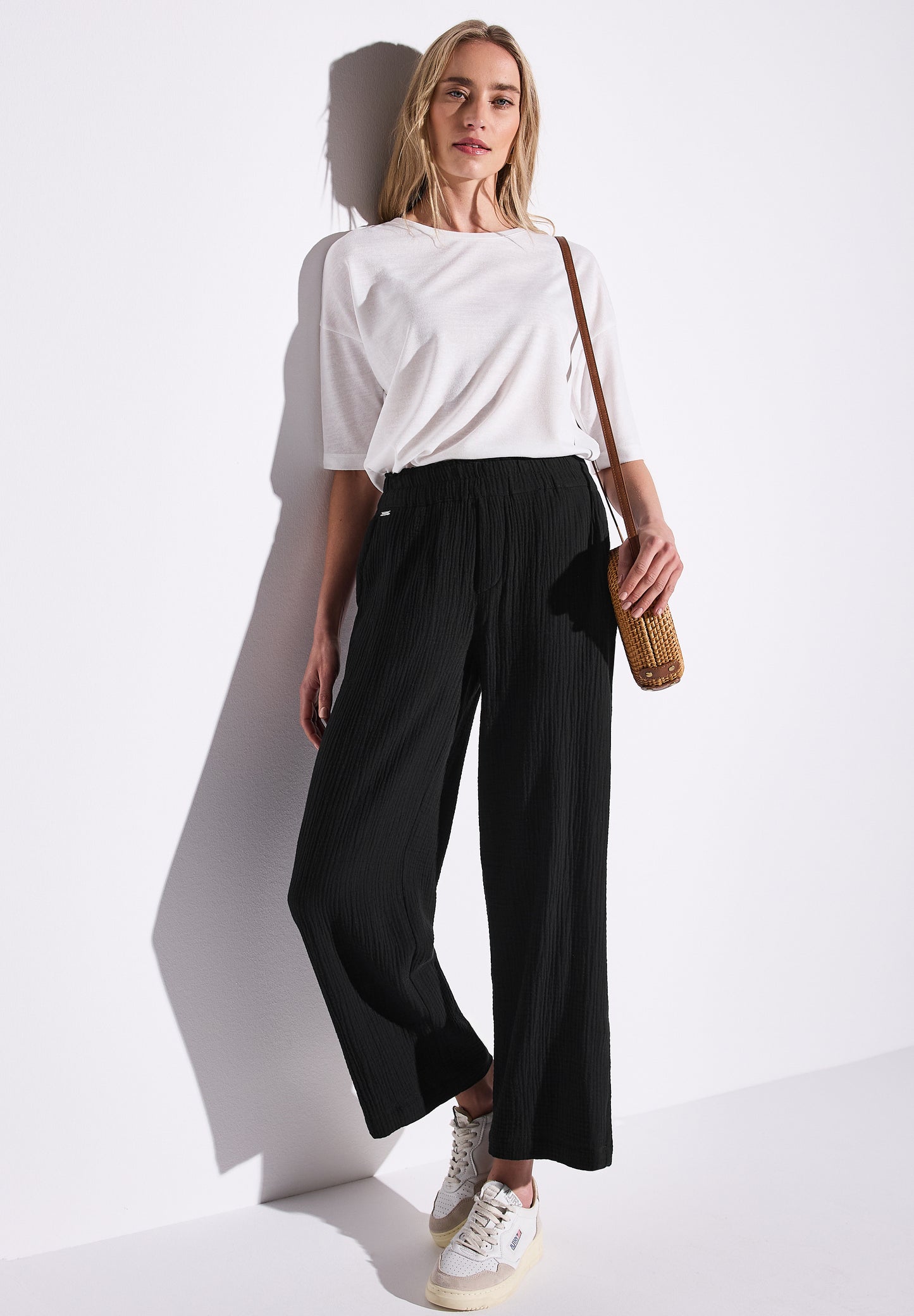 Wide Leg Musselin Hose
