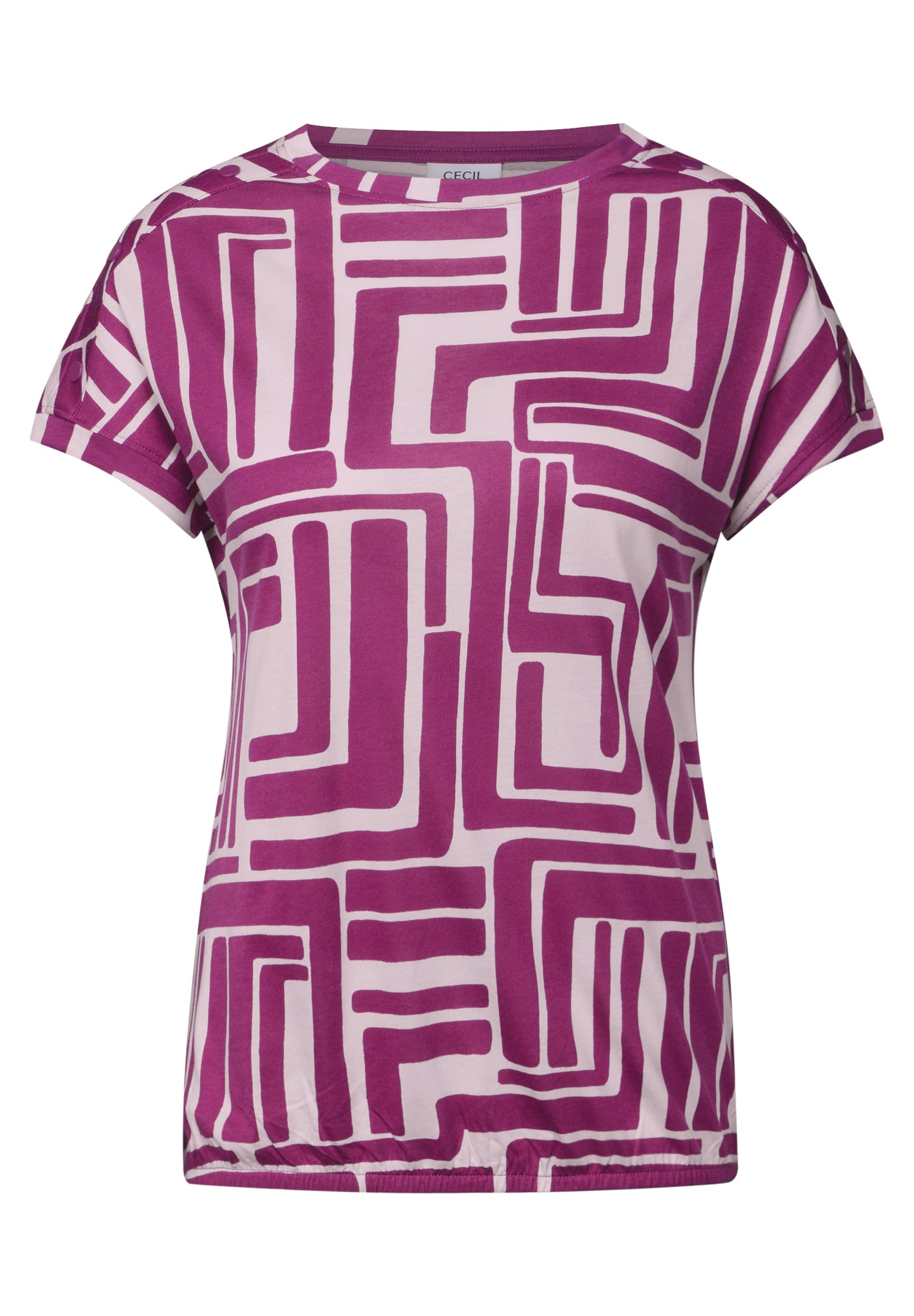 Print-Shirt mit Knopfdetail