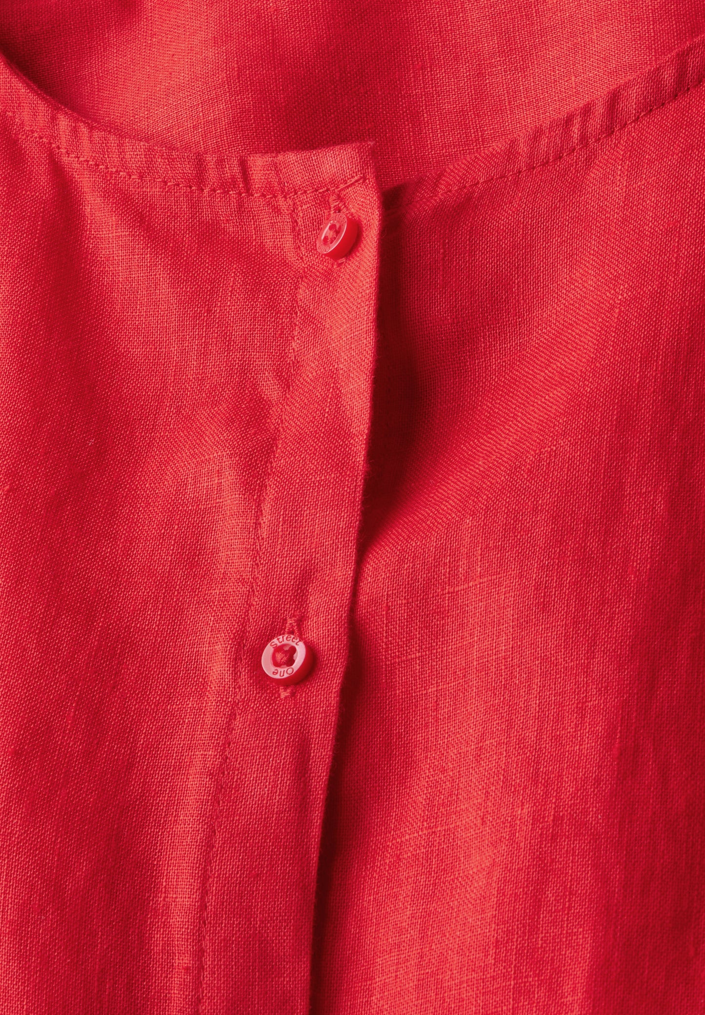 Rundhalsbluse aus Leinen