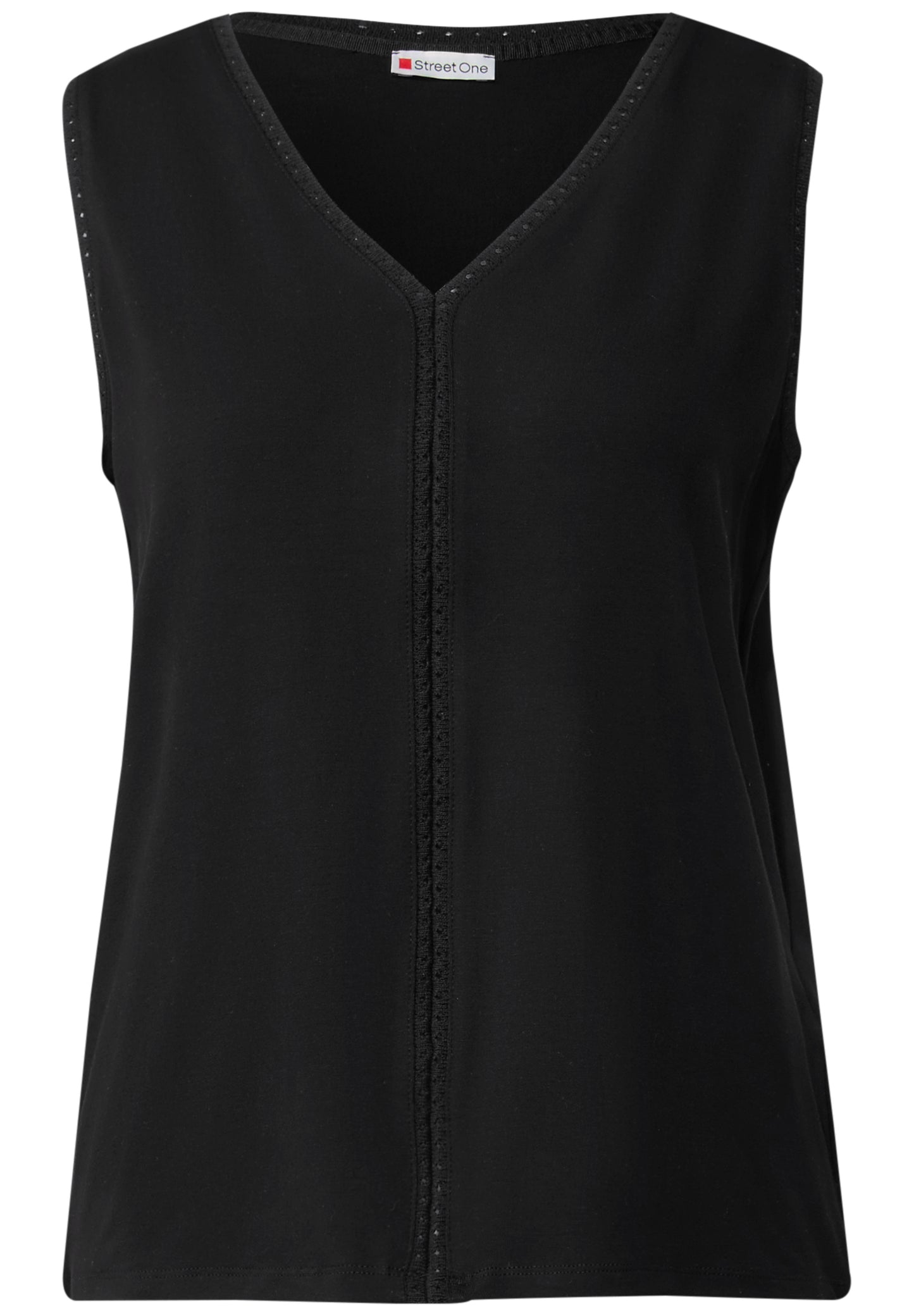 Jersey-Top mit Häkeldetails