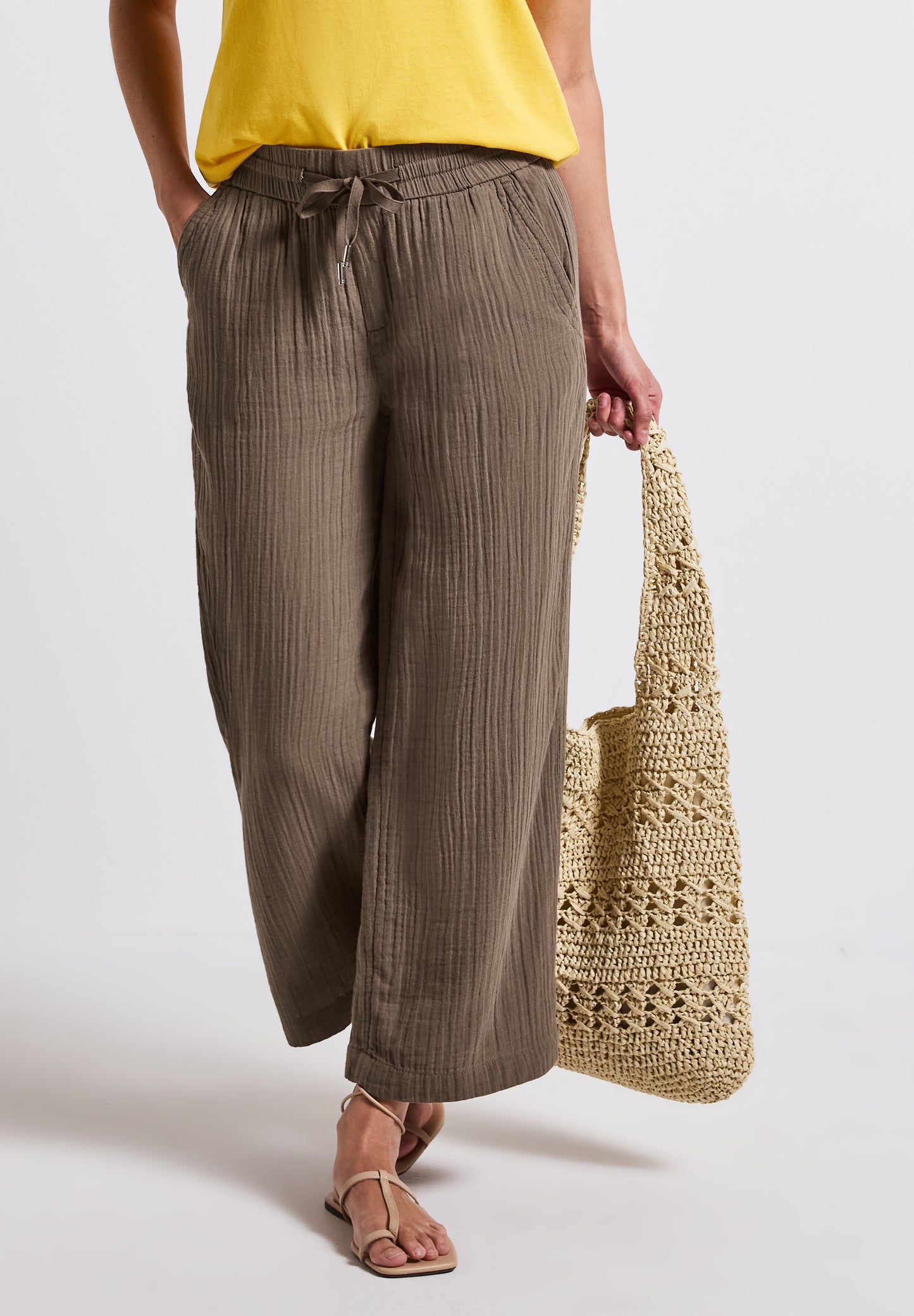Wide Leg Musselin Hose