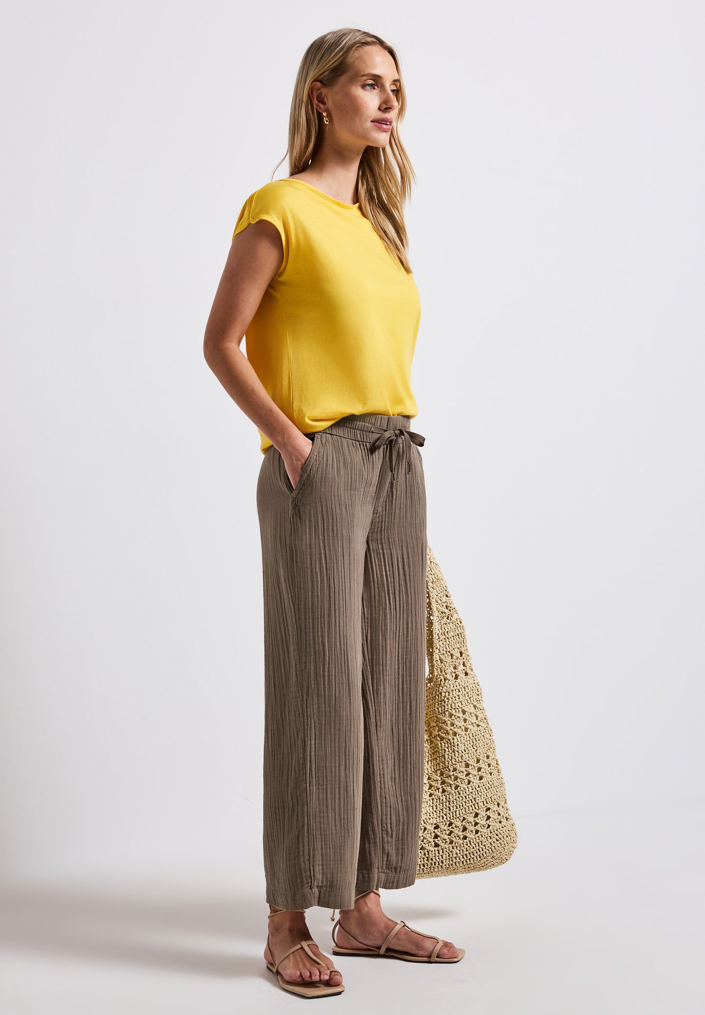 Wide Leg Musselin Hose