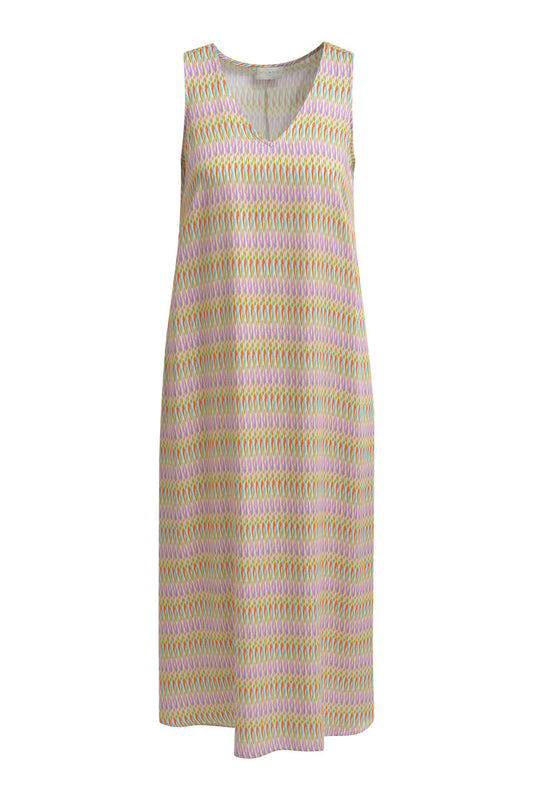 Sleeveless dress with v-neck