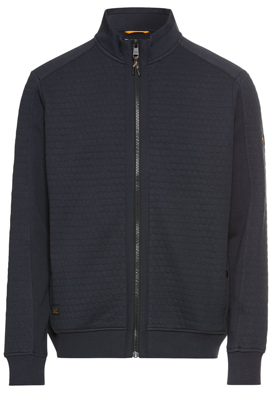 Sweatjacke mit feuchtigkeitsregulierendem Materialmix