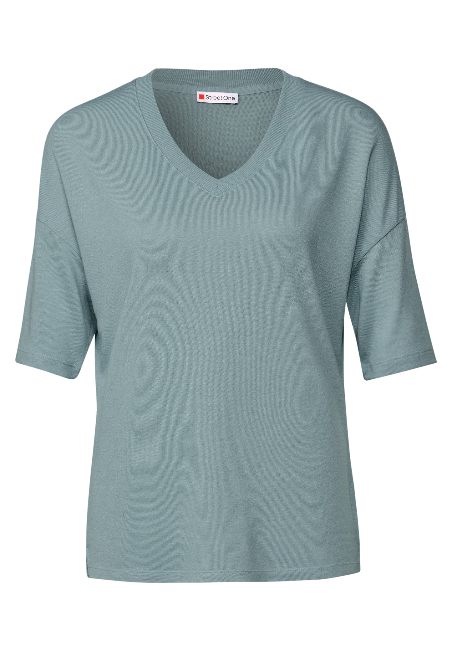 Strick-Look V-Neck T-Shirt