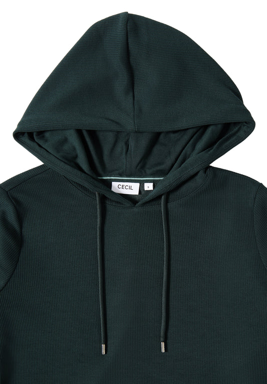 Hoodie Shirt in Rippstruktur