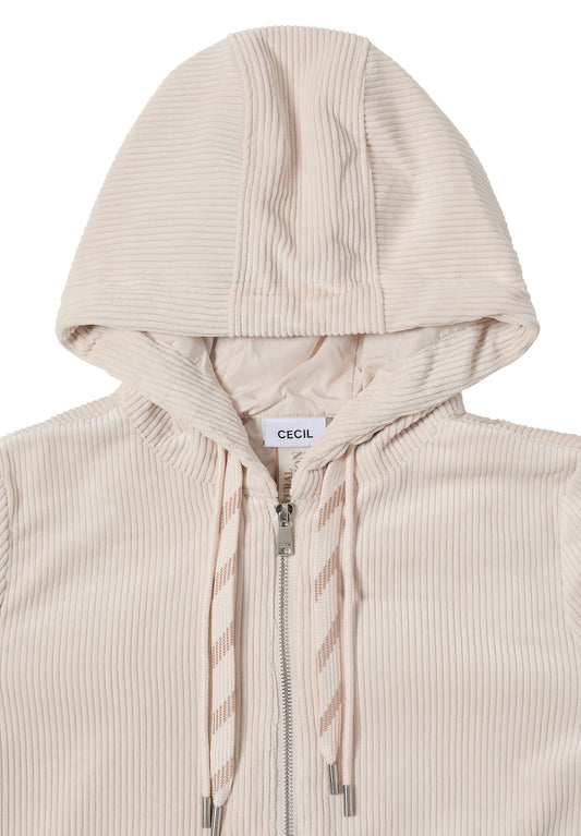 Cordjacke mit Kapuze