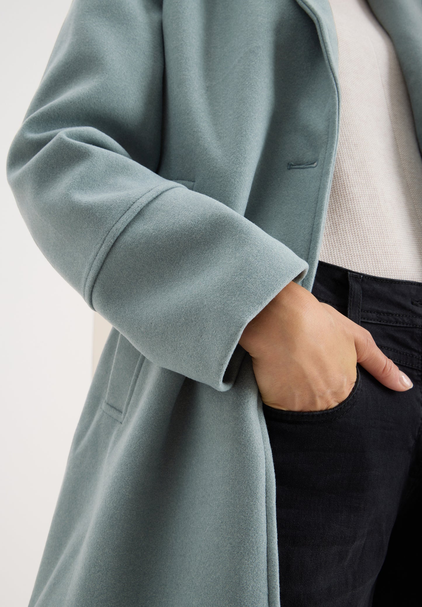 Woll-Optik Revers-Mantel