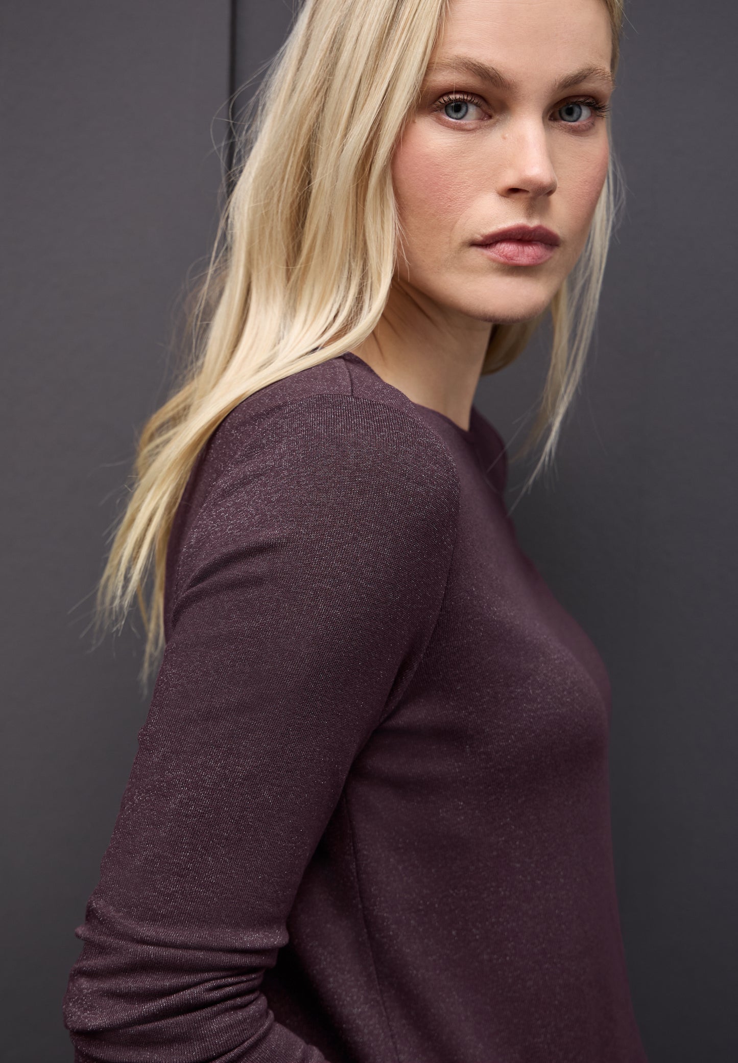 Glitzer Strick-Look Shirt