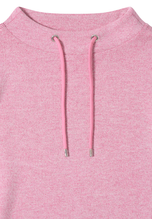 Funnelneck Melange Rippshirt