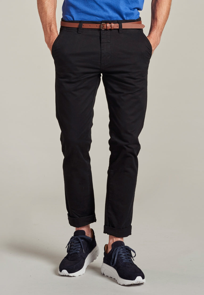 Presley Chino Pants with belt Stretch Twill