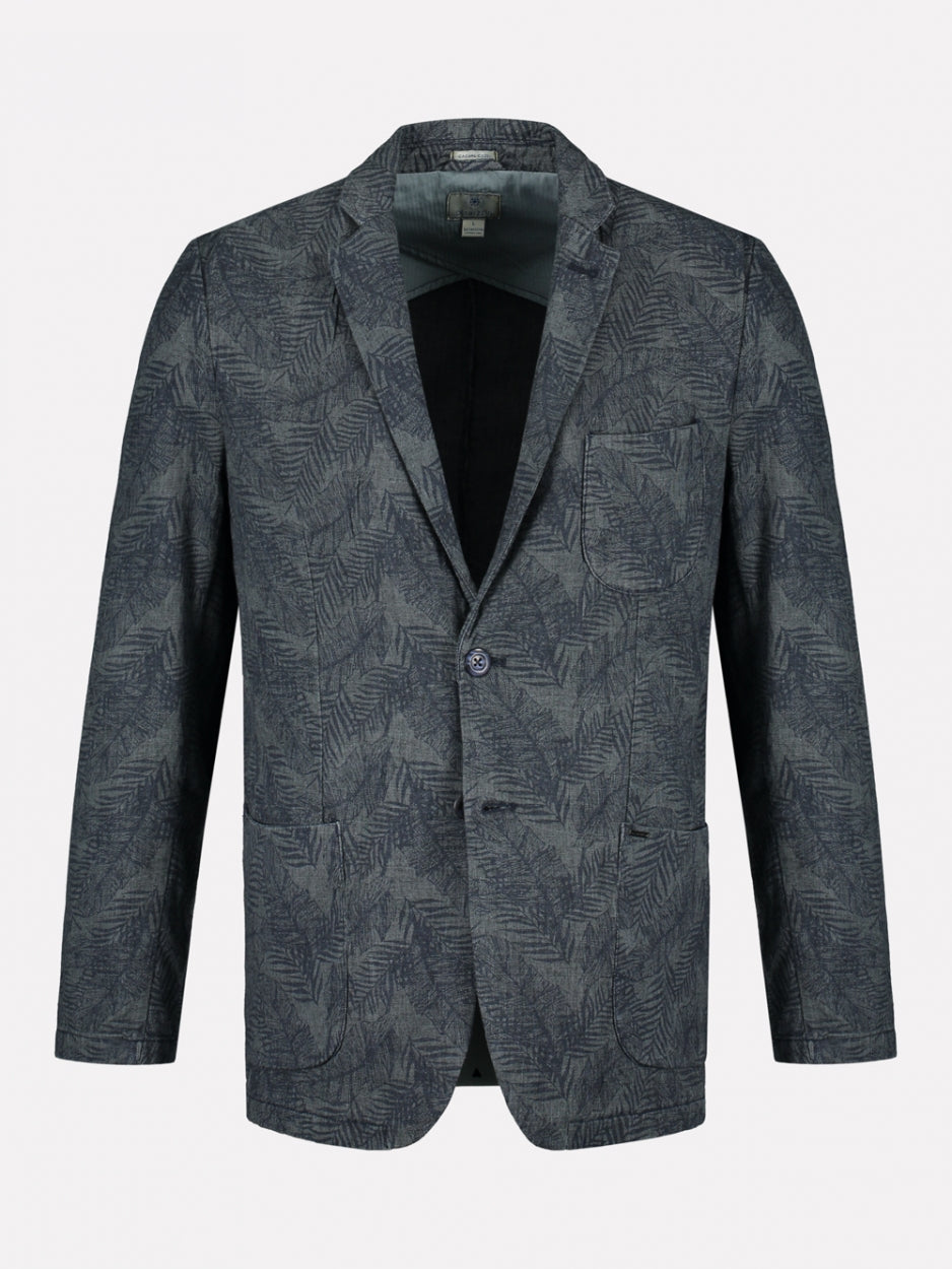 Worker Blazer Linen Chambray Open Leaves