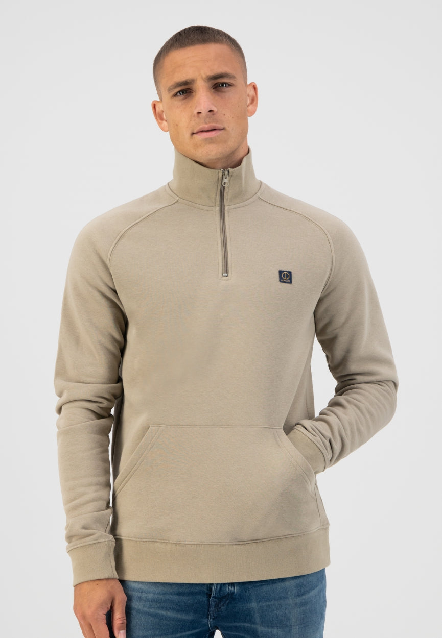 Zip neck Fine Slub Sweat