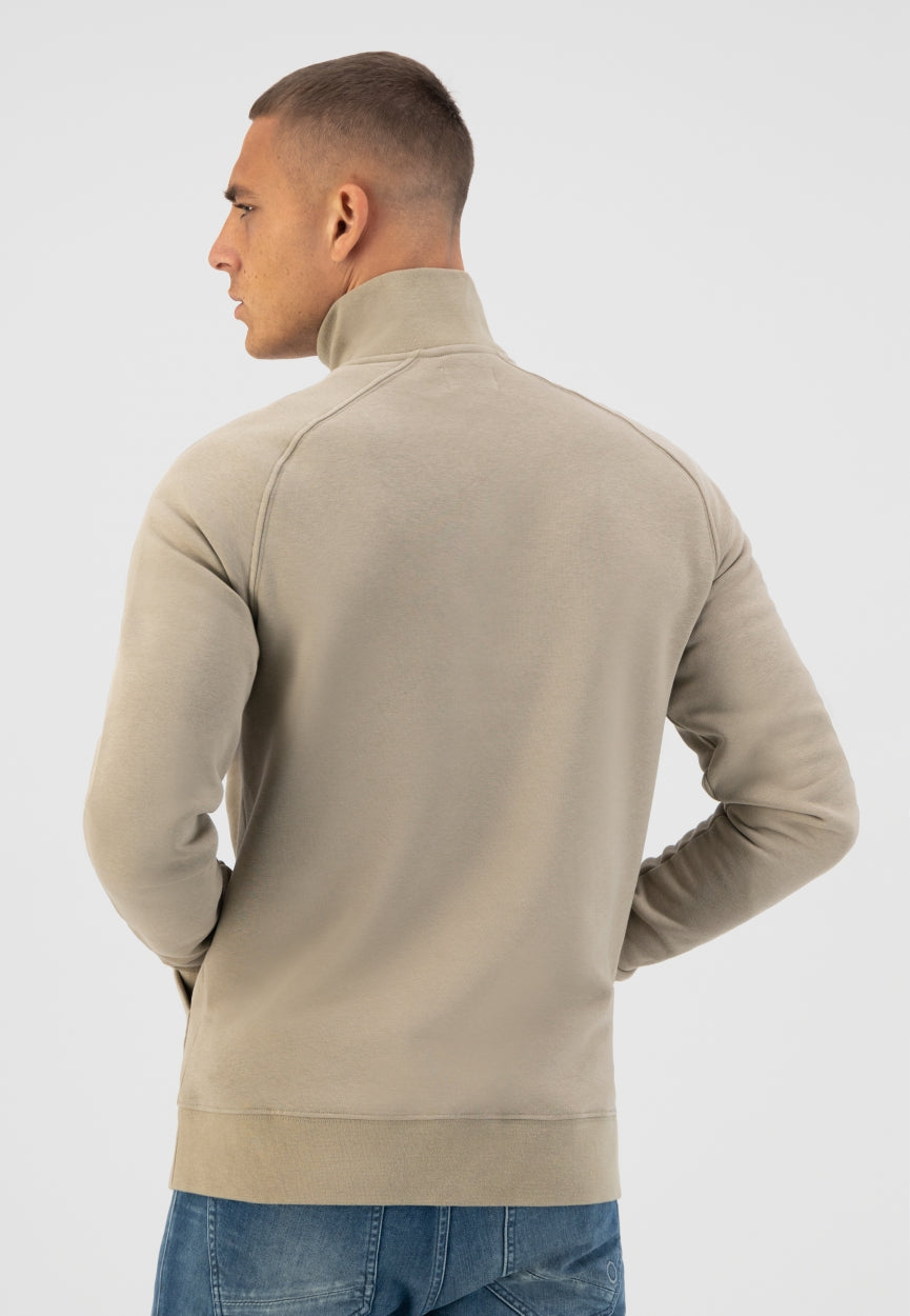 Zip neck Fine Slub Sweat