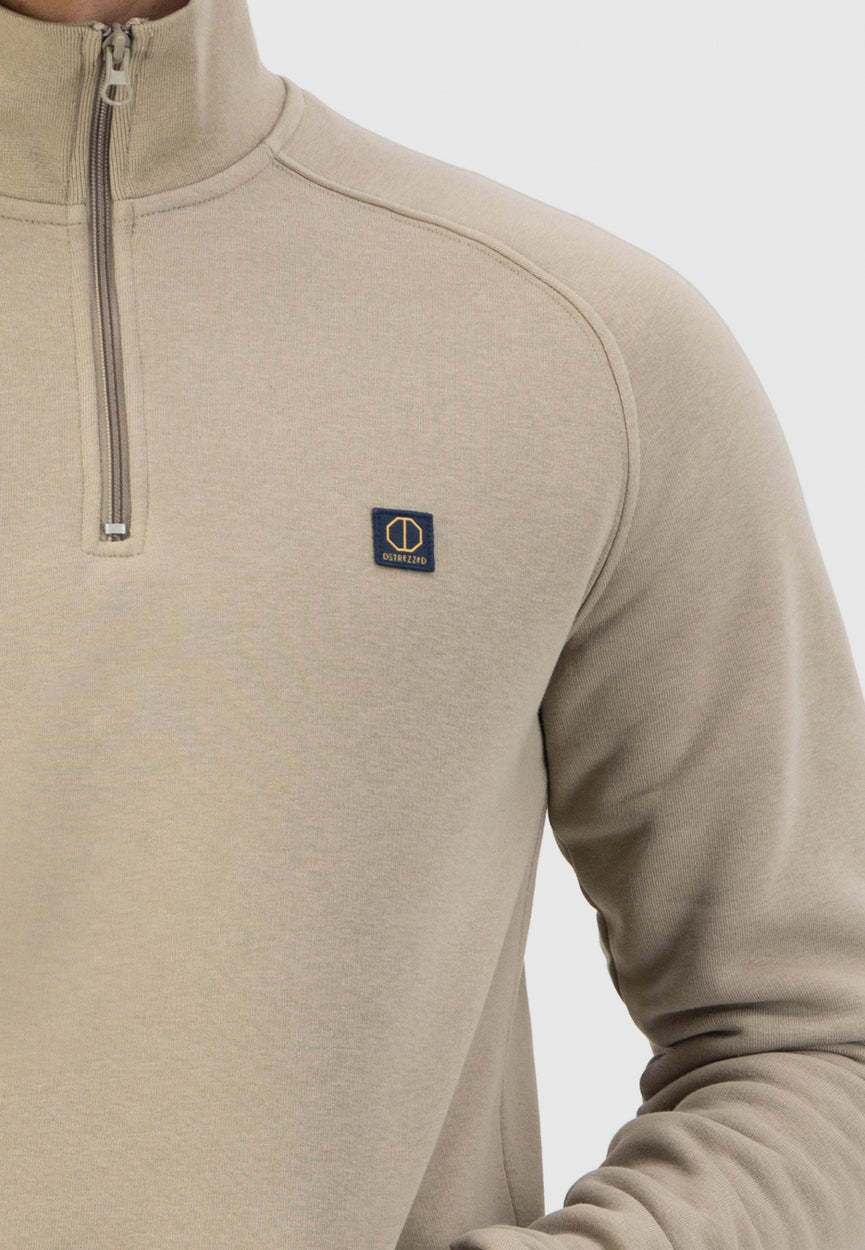 Zip neck Fine Slub Sweat