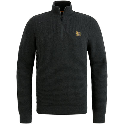 Half zip collar cotton mouline