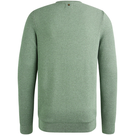 Crewneck collar cotton mouline