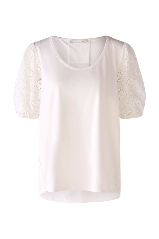 T-Shirt elastische Baumwolle mit Lochspitze