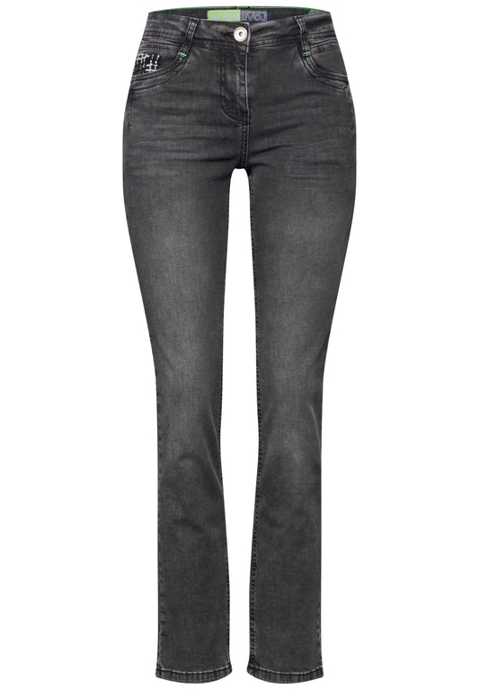 Jeans mit Bouclé-Detail