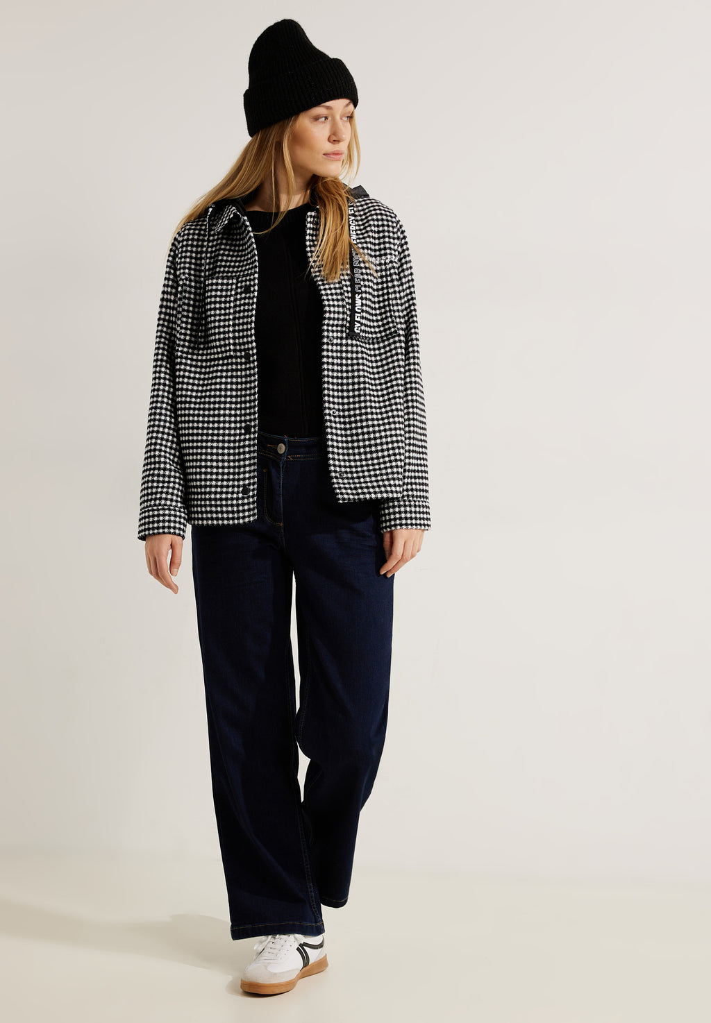 Vichy Overshirt mit Kapuze