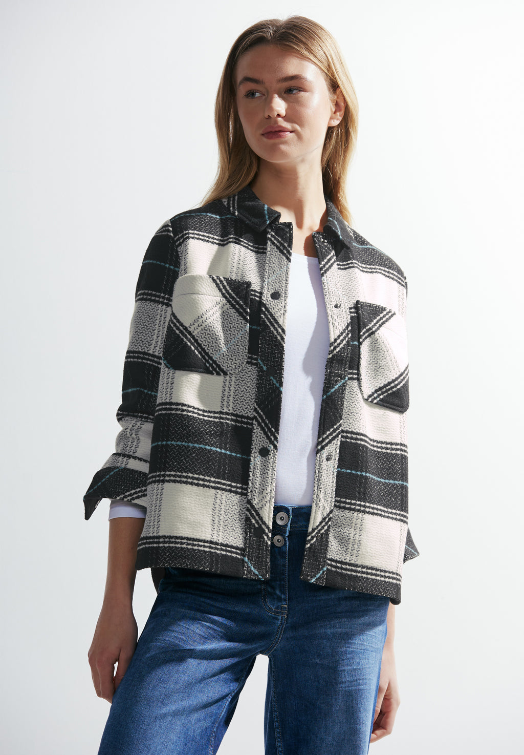 Karierte Übergangsjacke