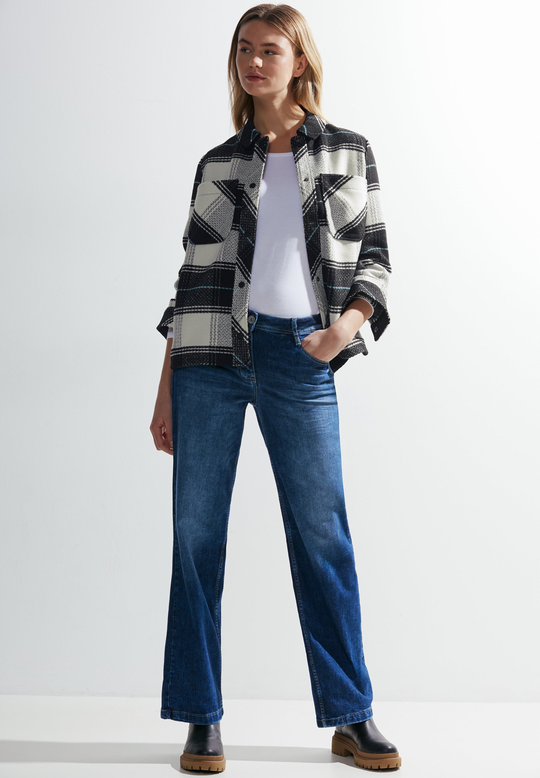 Karierte Übergangsjacke