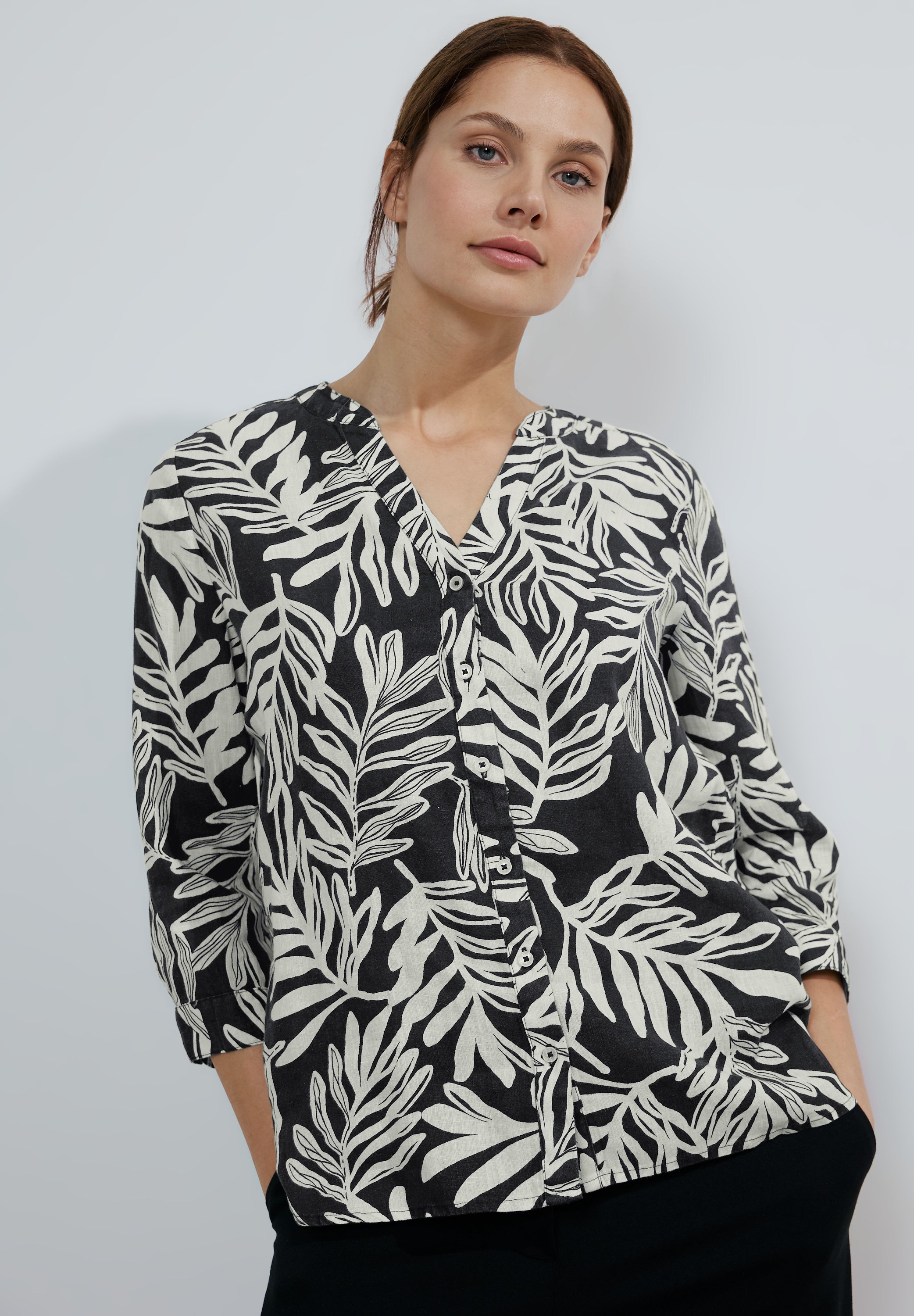 Leinenbluse mit Print