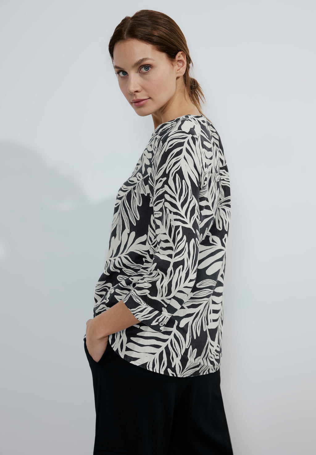 Leinenbluse mit Print