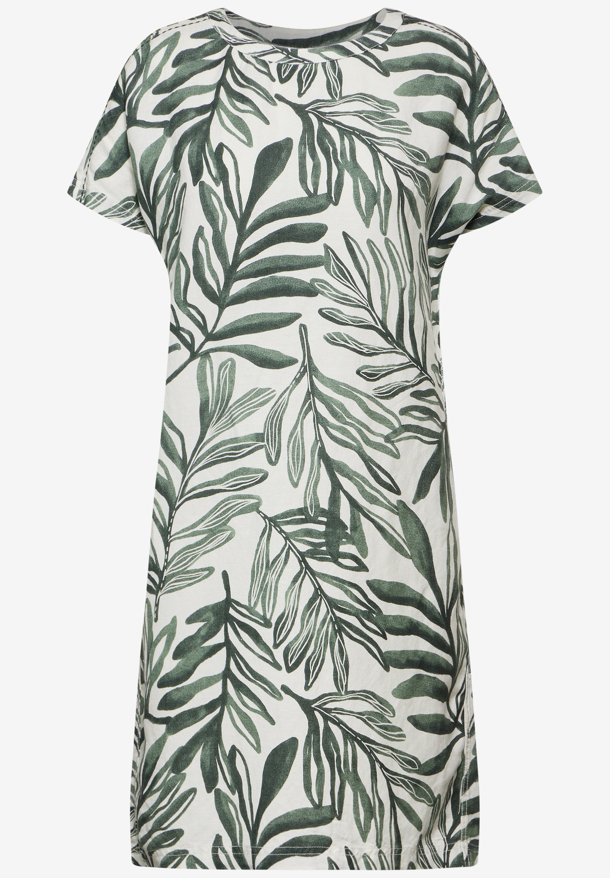 Leinenmix Print Kleid